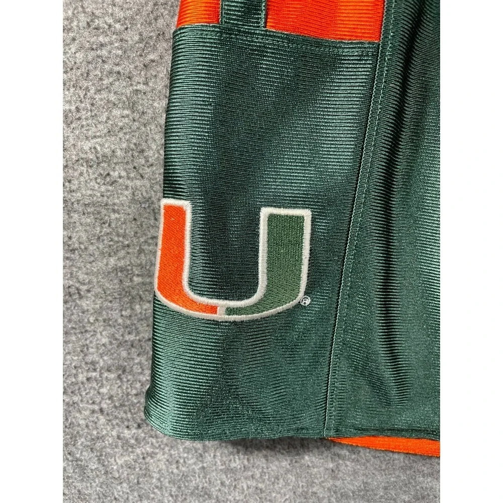 Miami Hurricanes Shorts Mens Large Nike NCAA Basketball Reversible Dazzle Shiny